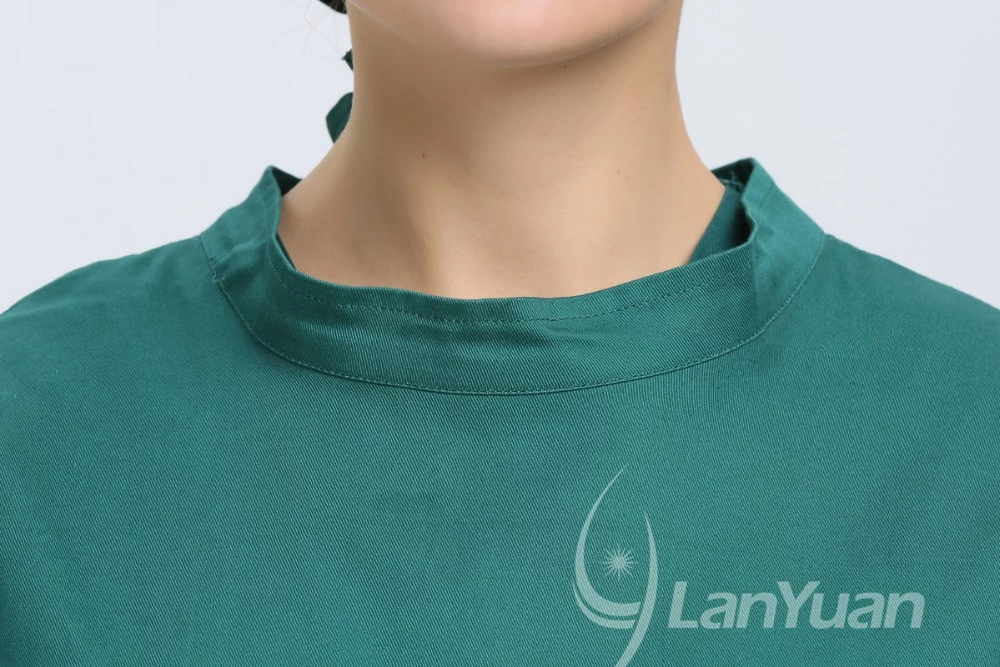 LY Dark Green Cotton/Polyester Cotton Surgical Gown