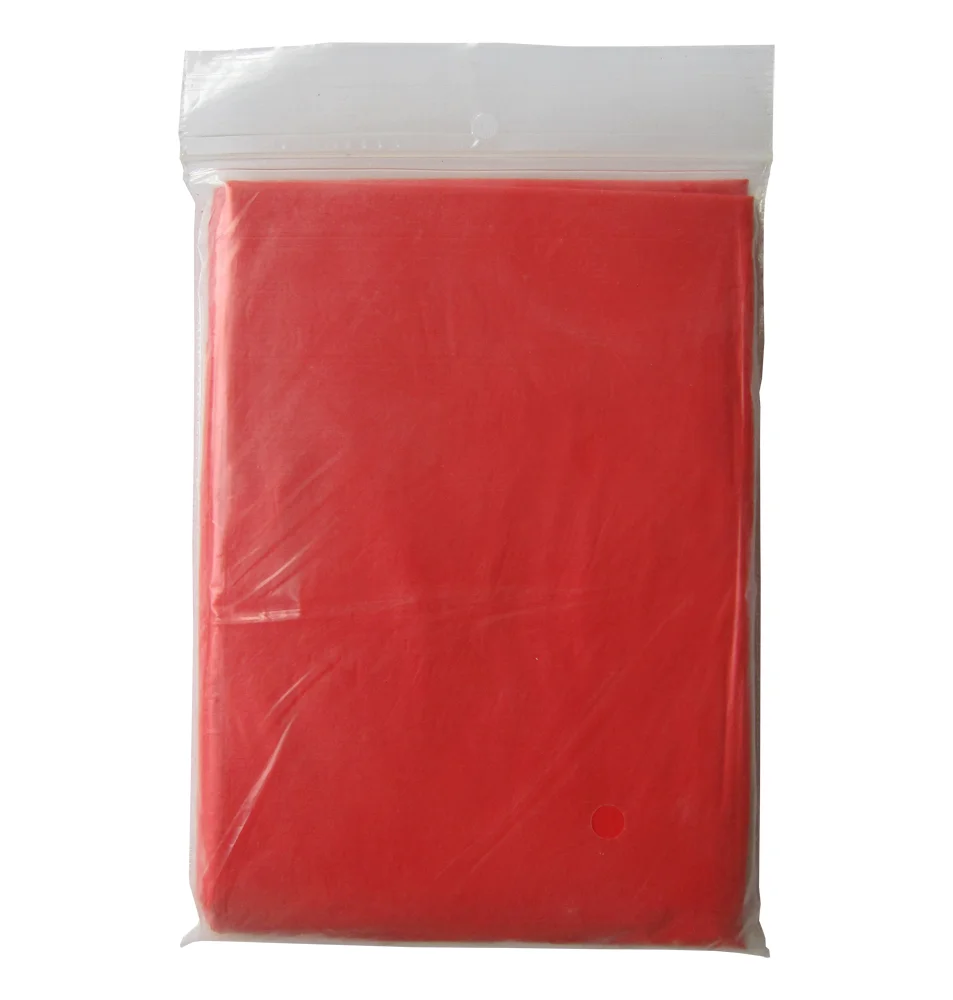 Poncho de lluvia de emergencia desechable ligero con capucha