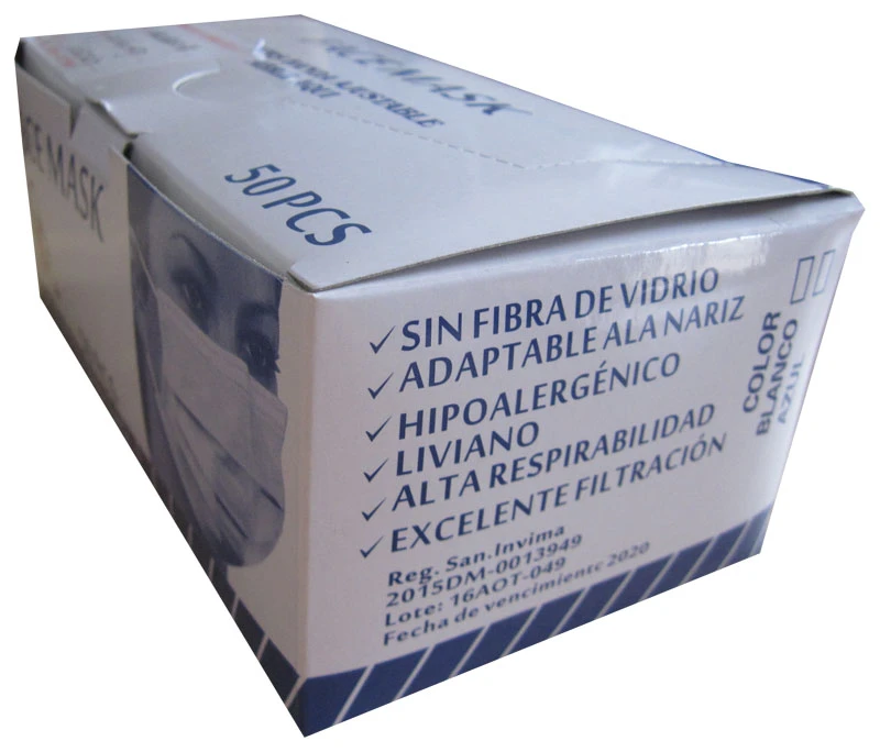 Medical 3 ply non-woven face mask with earloop