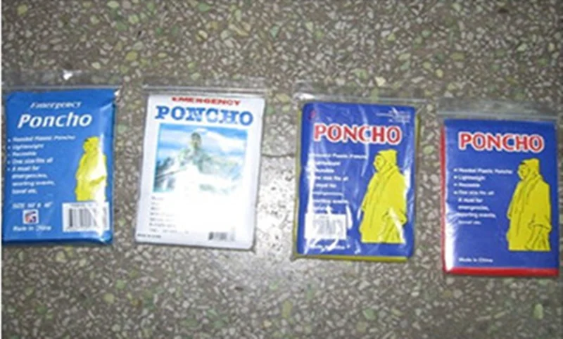 PE Notfall Regen Jacke mit verschiedenen Farben von