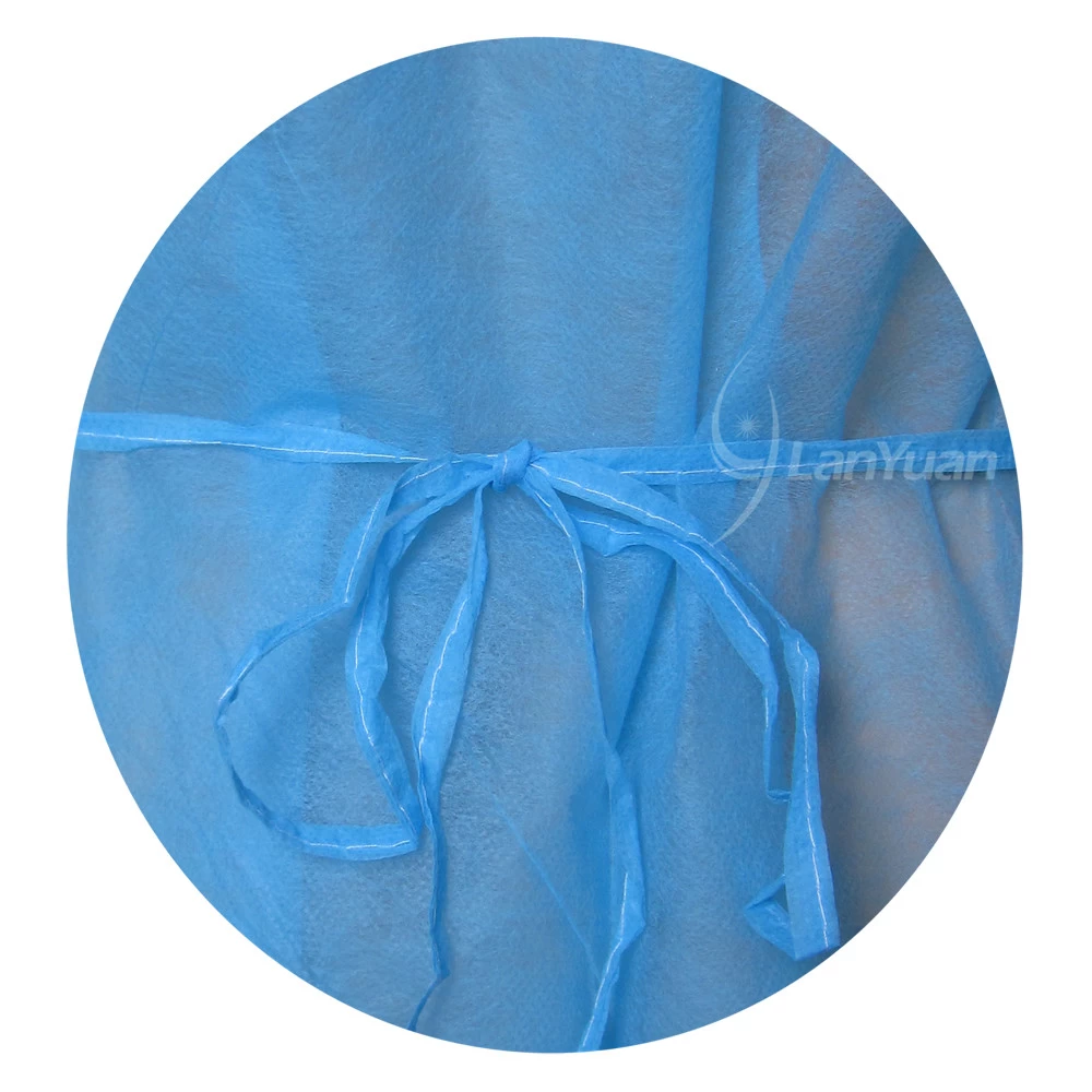 PP Blue Isolation Gown With Kintted Cuffs