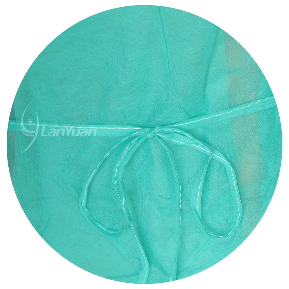 PP Green Disposable non-woven Isolation Gown With Knitted Cuffs