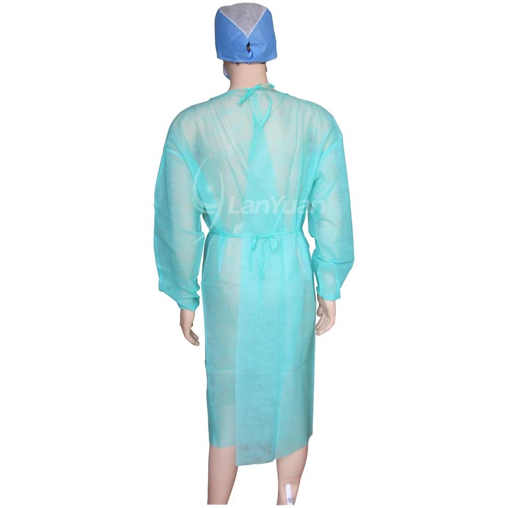 PP Green Isolation Gown With Elastic Cuffs
