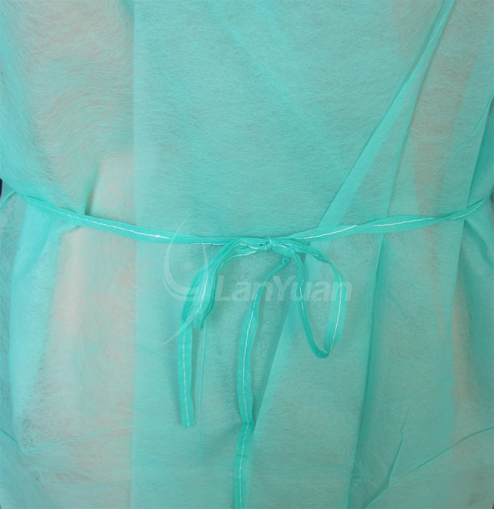 PP Green Isolation Gown With Elastic Cuffs