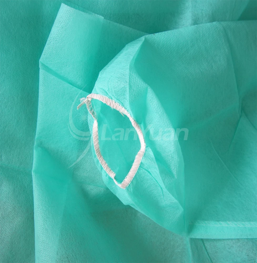 PP Green Isolation Gown With Elastic Cuffs