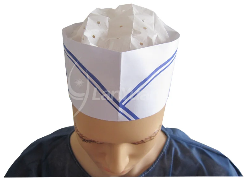 Chef de cocina de papel Sombrero (doble azul de Gaza)