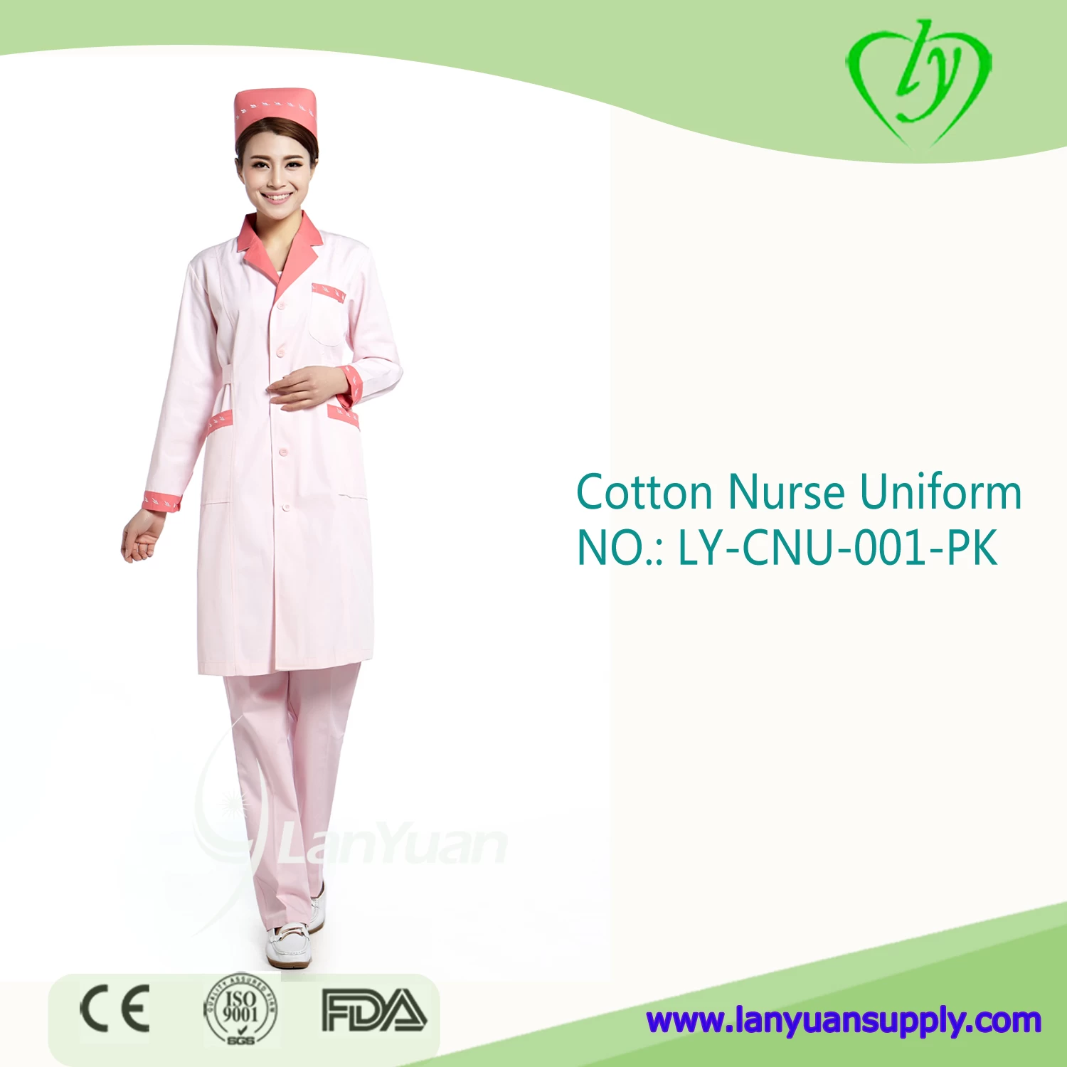 Polyester Fiber Cotton Pink Nurse Uniform Suitable for Professional Nursing  Staff - China Polyester Fiber + Cotton and Hospital price