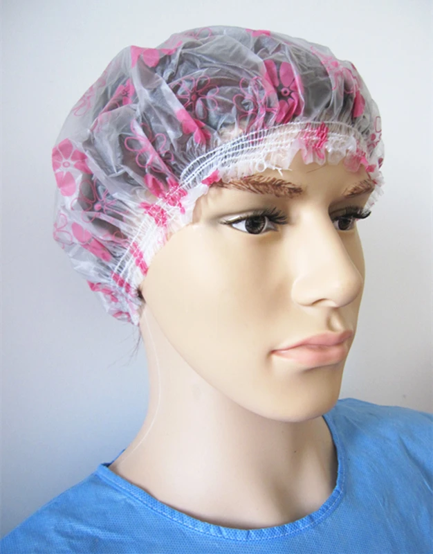 Rein Rosa PVC-Einzelschicht-Einweg-Bademütze