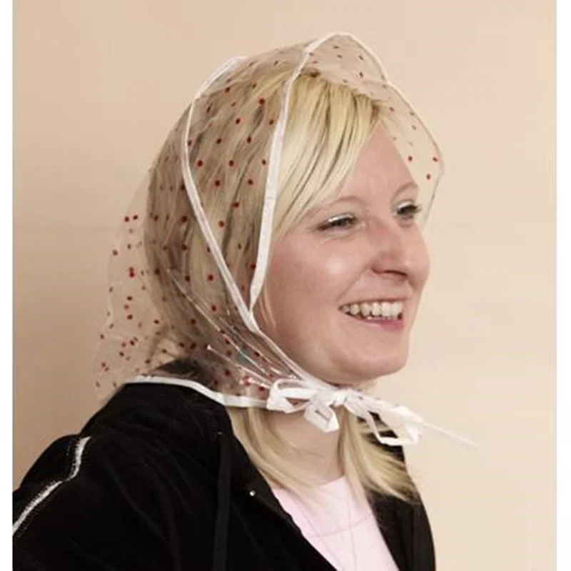 Rote-Punkt-Muster Einweg Tragbare Regen-Hut