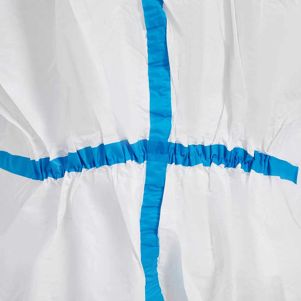 SF wasserdichter atmungsaktiver Overall mit Kapuze und blauem Taping