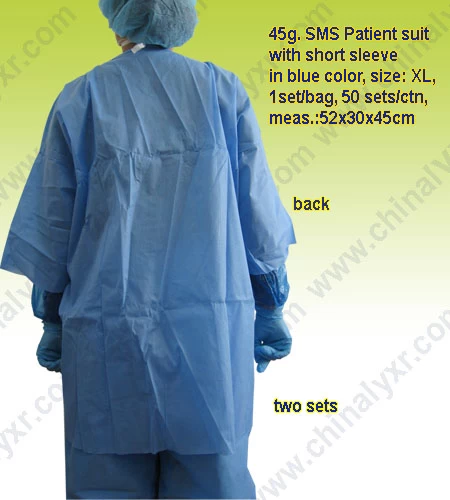 SMS Patient Suit with Short Sleeve in Blue