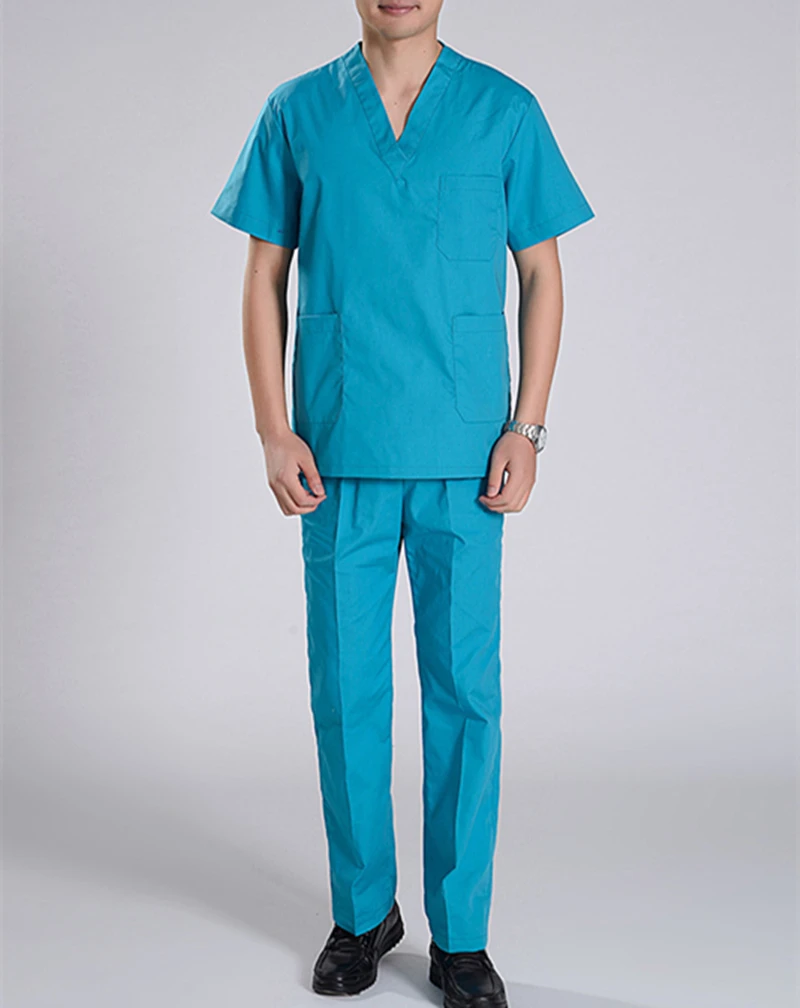 Short Sleeve Cotton Split Type Scrub Suit for Surgery