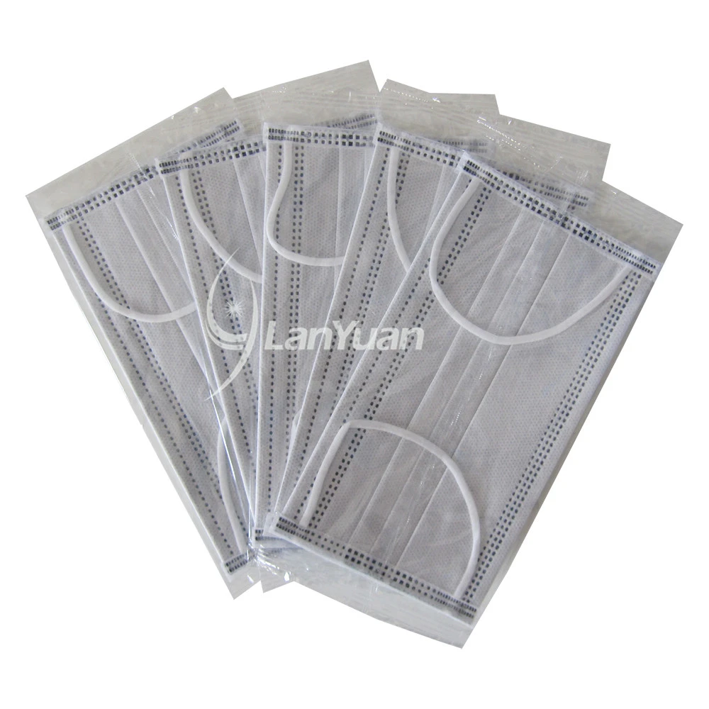 Single Piece Package Blue Ear Loop Active Carbon Face Mask