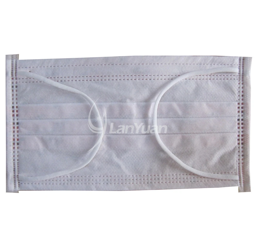 Single Piece Package Ear Loop Nonwoven Pink Face Mask With Flowers Pattern