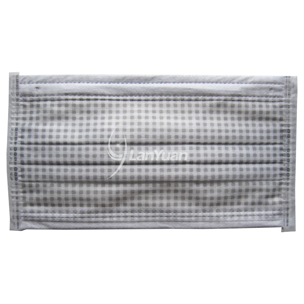 واحدة من قطعة حزمة رمادي وأسود صغير تم الفحص نمط قناع الوجه