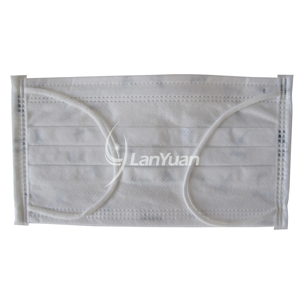 Single Piece Package White Nonwoven Face Mask with Towers Pattern