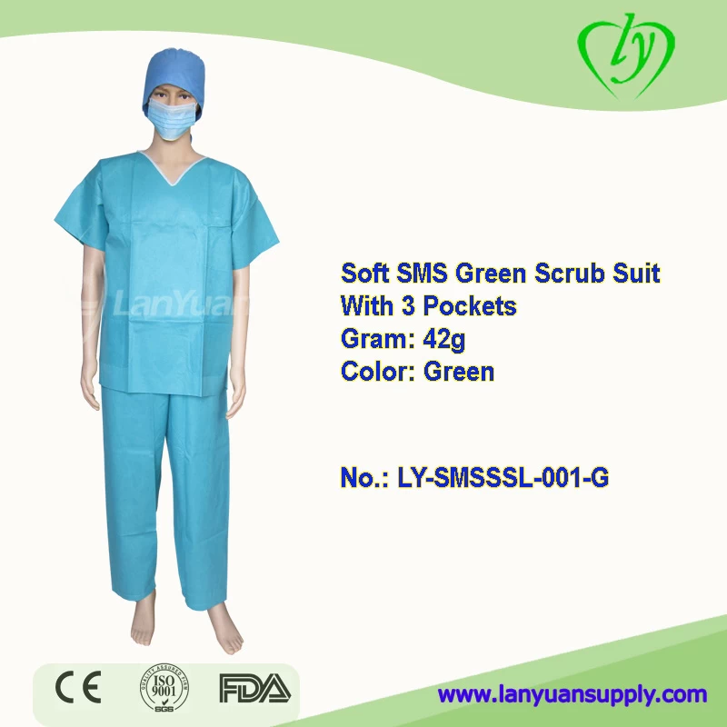 Medical Use SMS Material Shirt and Pants Disposable Hospital Use  Anti-Bacterial Scrub Suit - China Disposable Scrub Suit, Medical Use Scrub  Suit