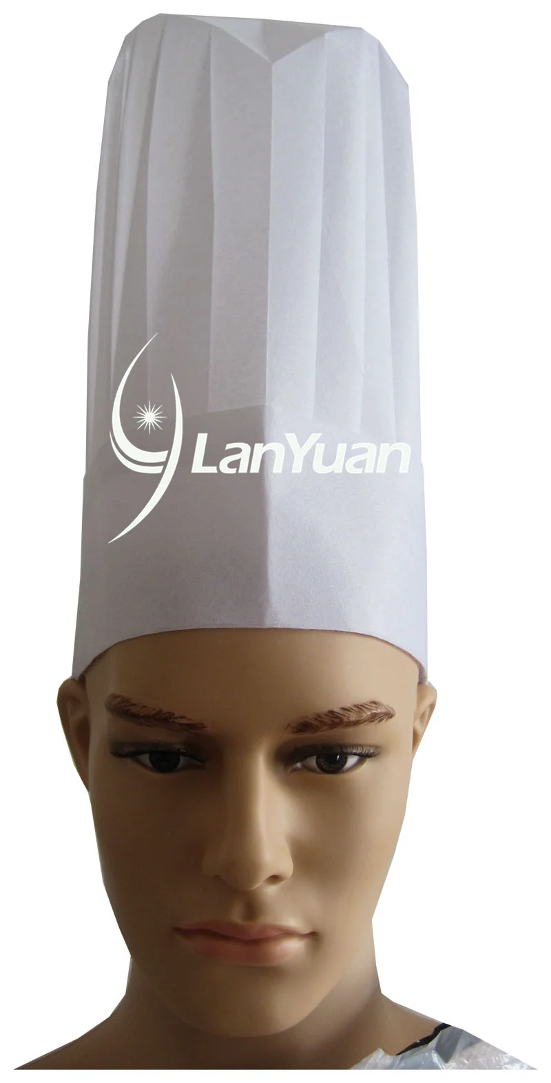 Gorro de cocina de chef no tejido redondo superior