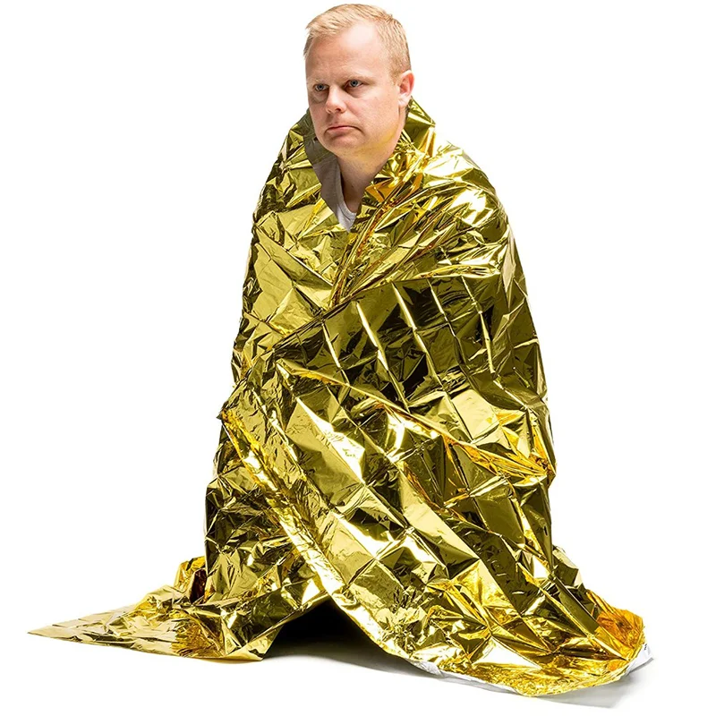 طوارئ polyfoam المقاومة للماء تحافظ على بطانية إنقاذ رقائق دافئة