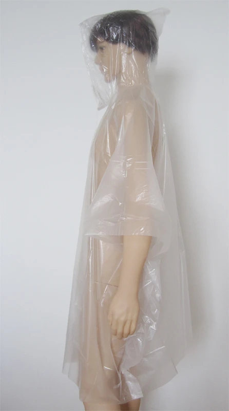 Con Handy capucha de plástico transparente lluvia Traje