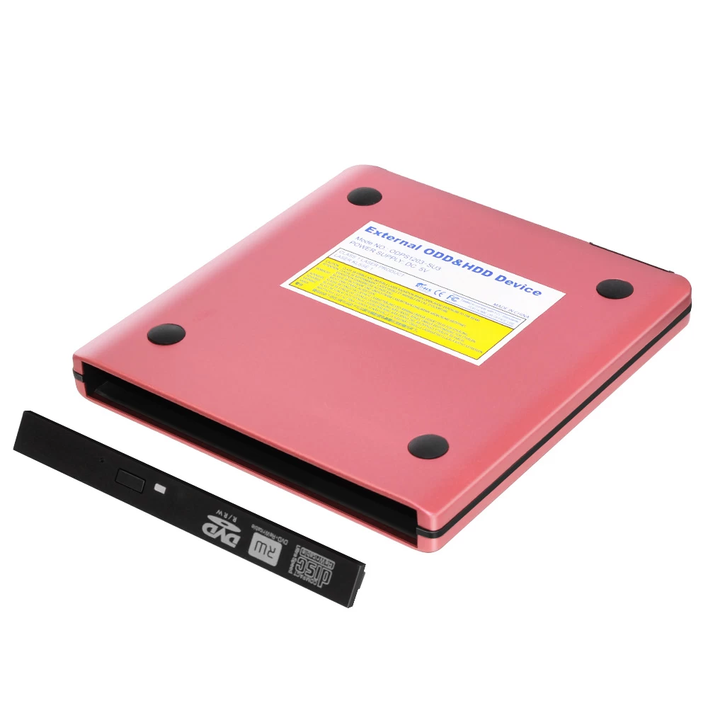 ODPS1203-SU3 Pop-up 12.7mm USB3.0 Aluminium External DVD Case (Pink)