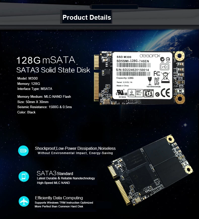 Deepfox 128GB SATA3 SSD solid state drive