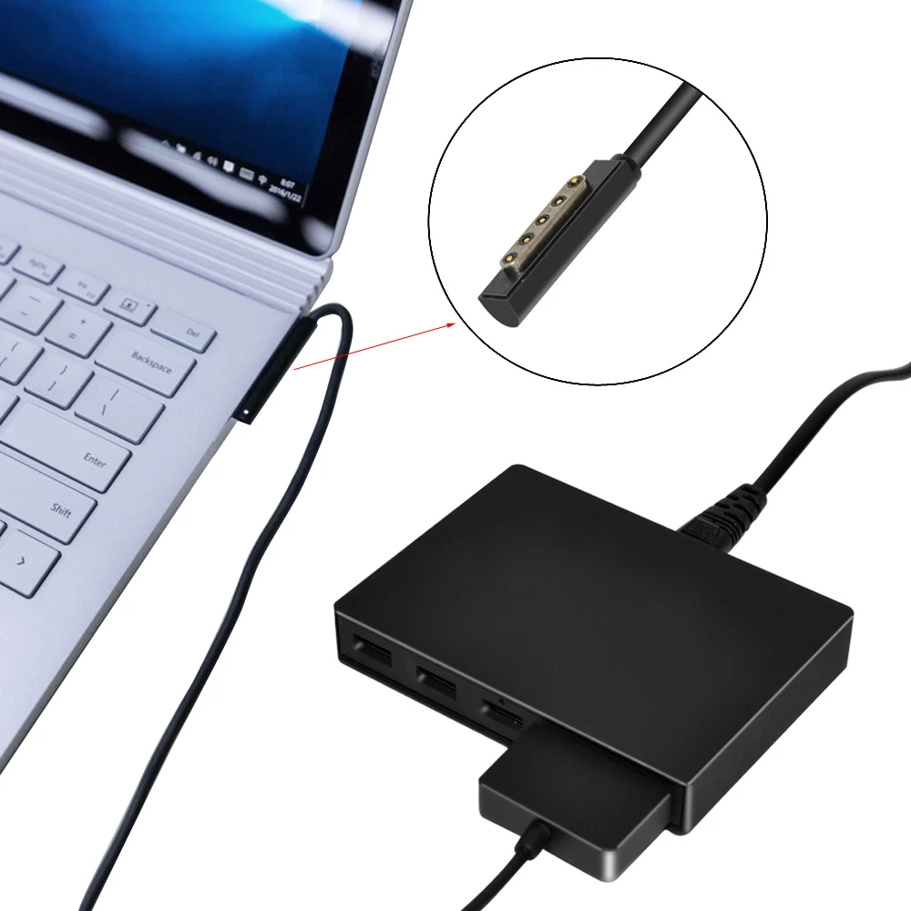 5 Ports QC3.0 USB Charger For Surface Pro 2