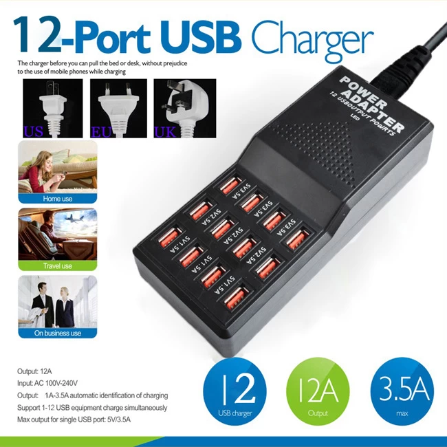 12 Ports Intelligent USB Charging station