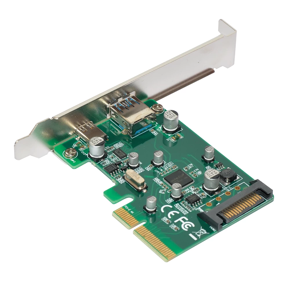 2-port PCI-E 4X to USB-C and USB3.0 Expansion Card