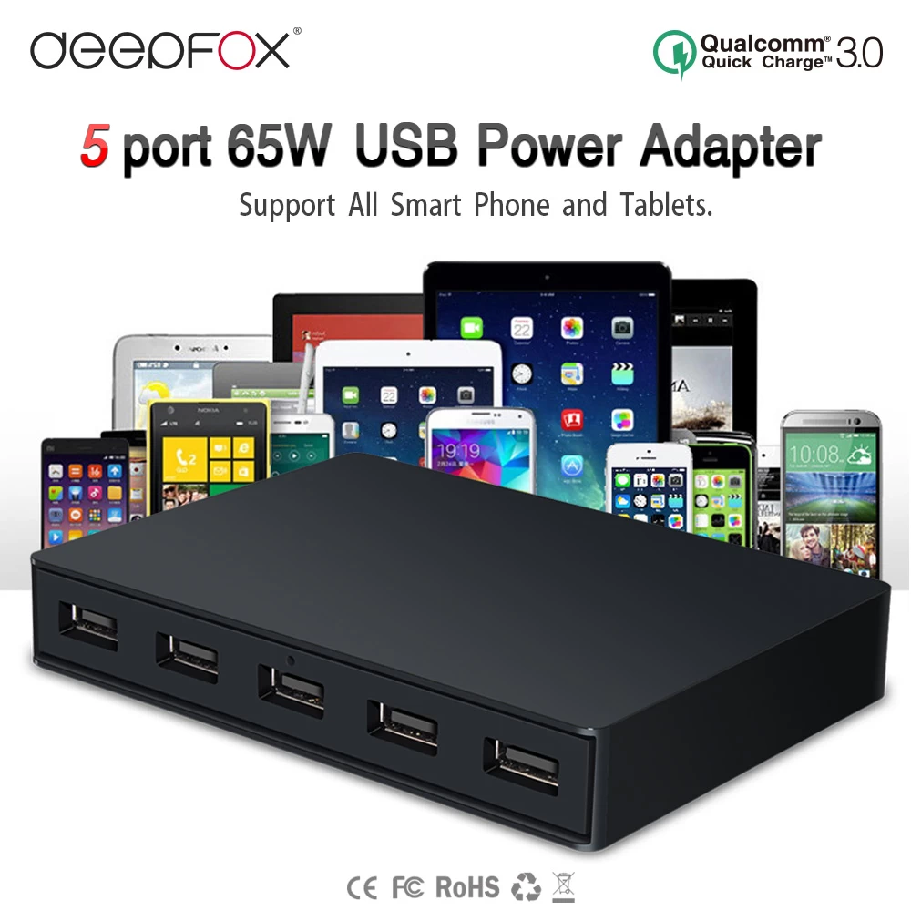 5 port 65W usb charger