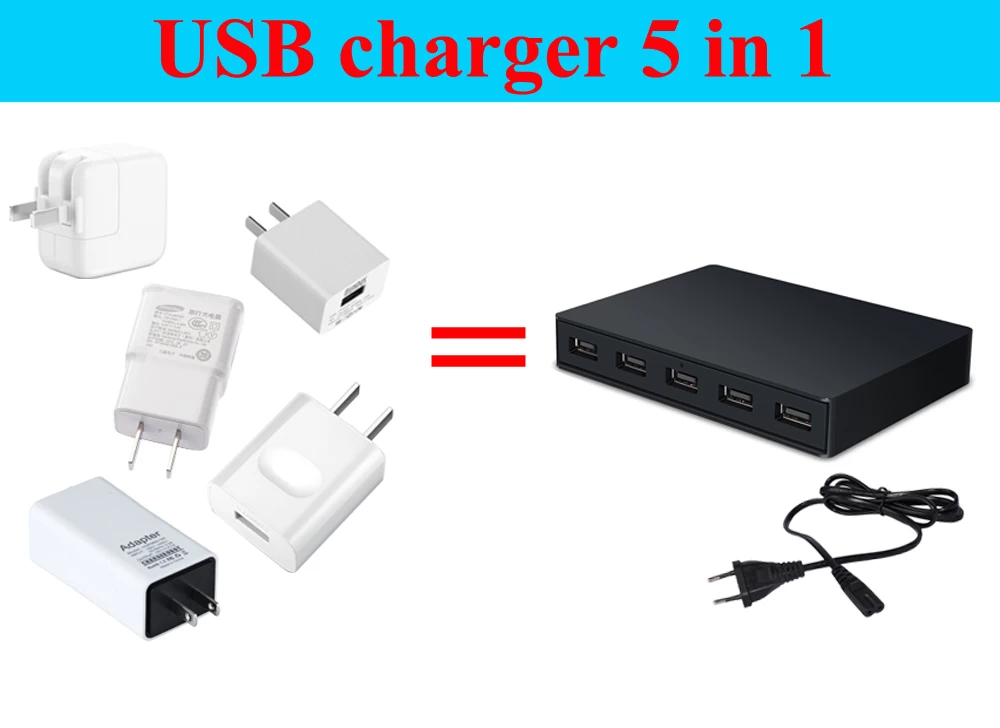 ES-65W5Q3 desktop 5 ports QC3.0 USB charger which use for the smart phone/ipad/laptop