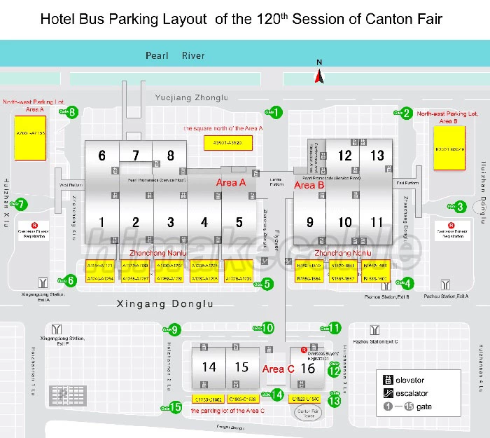 Canton fair bus parking layout