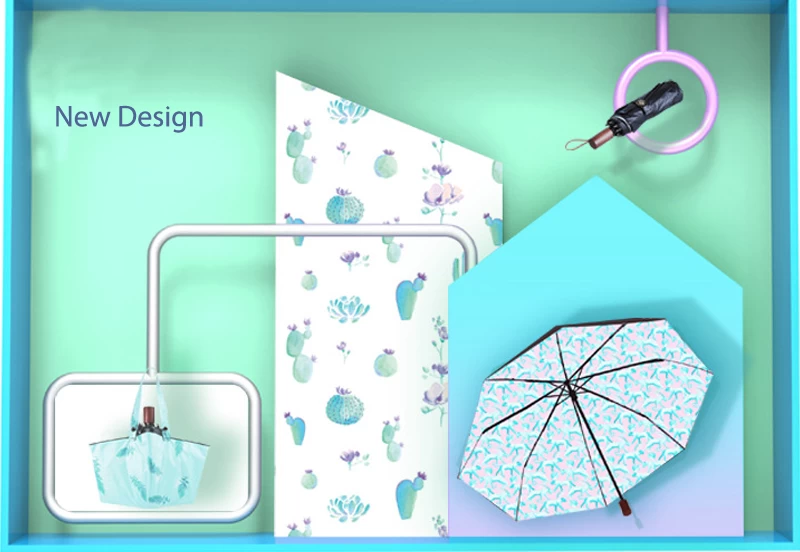 New Design Bag Umbrella Three Fold UV Durable Sunshade Umbrella in Sun and Rain day