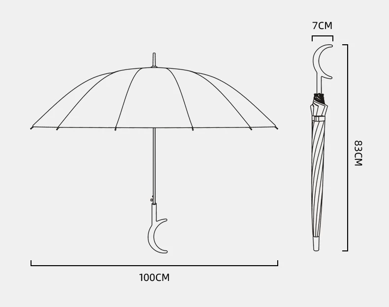 Different handle transparent straight umbrella