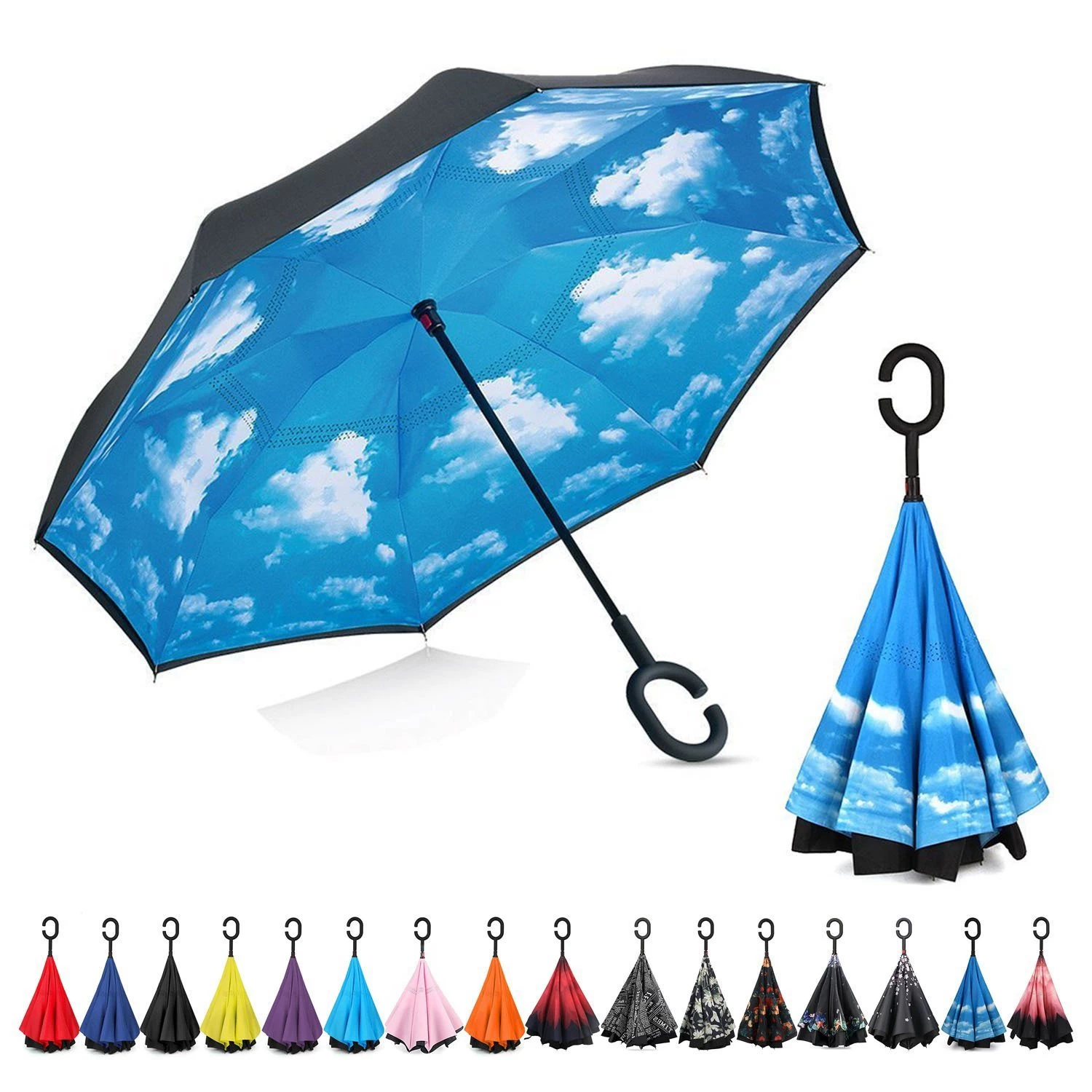 Special handle reverse umbrella car umbrella