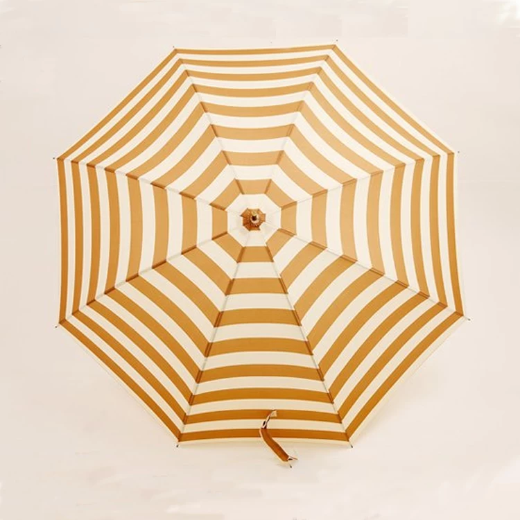 Blue and White Stripe Umbrella with Logo