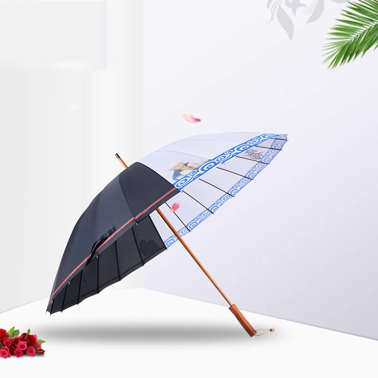 Personality Black and White Straight Umbrella for Cosplay Sakata Gintoki