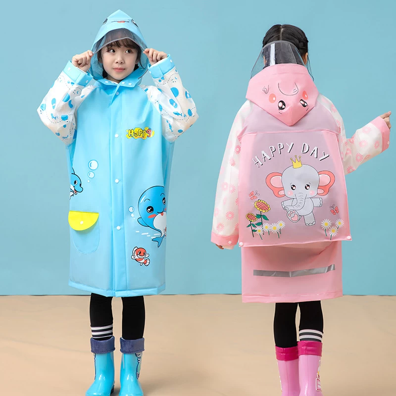 Boys and Girls Clear Transparent Raincoats for Children