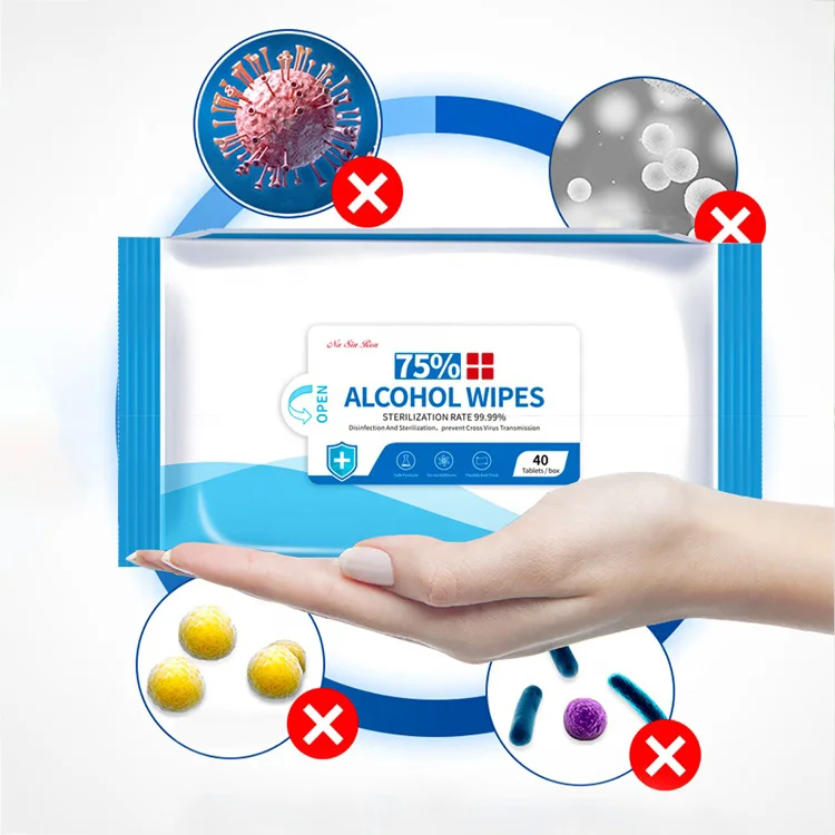 2020 Custom Factory Price Alcohol Pads Alcohol Wet Wipe With 75% Alcohol wipes