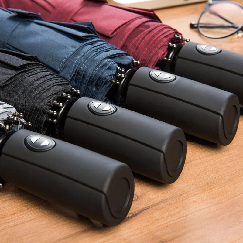 High quality custom pongee fabric 3fold umbrella promotional rain umbrella cheap folding umbrella blue