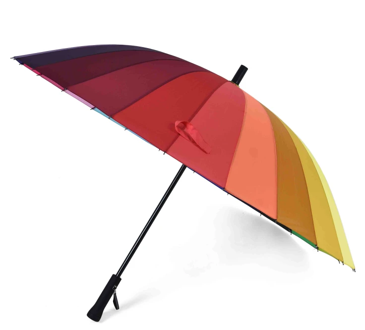 レインボーカラフルストレート防雨高品質ゴルフ傘