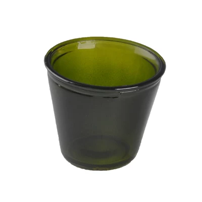 green glass candle jar  
