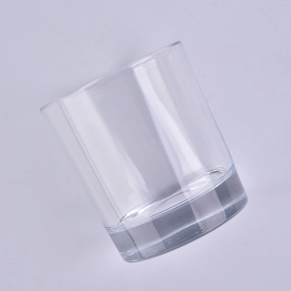 thick base glass candle jar