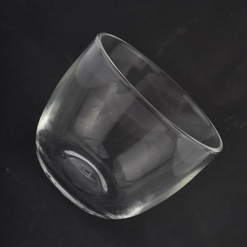 14oz handmade clear glass candle bowl