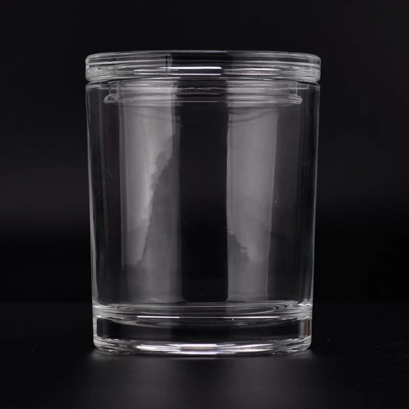 Customized Glass Candle Jar with Lids 15oz Glass Candle Vessel with Glass Lids Wholesale