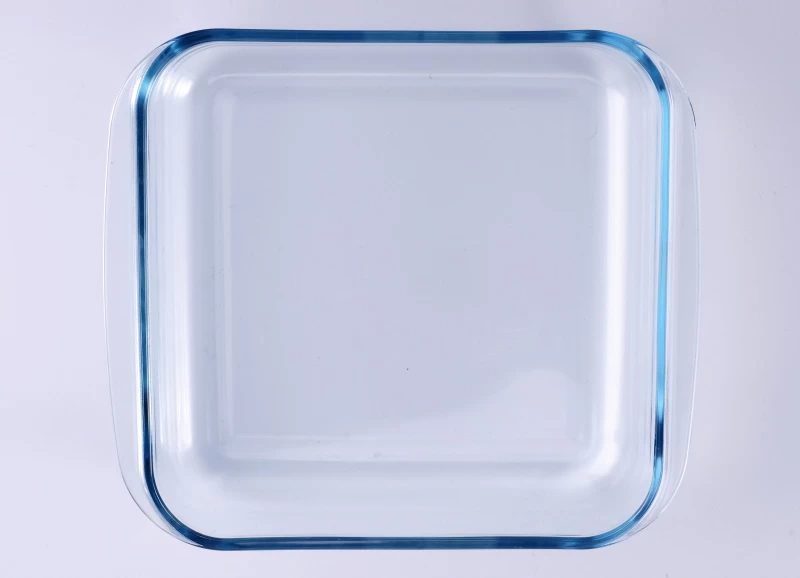 Clear Rectangle Dish Glass Plate With Handle
