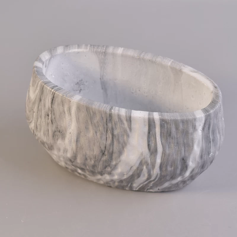 Ellipse ceramic marble candle making holders wholesale