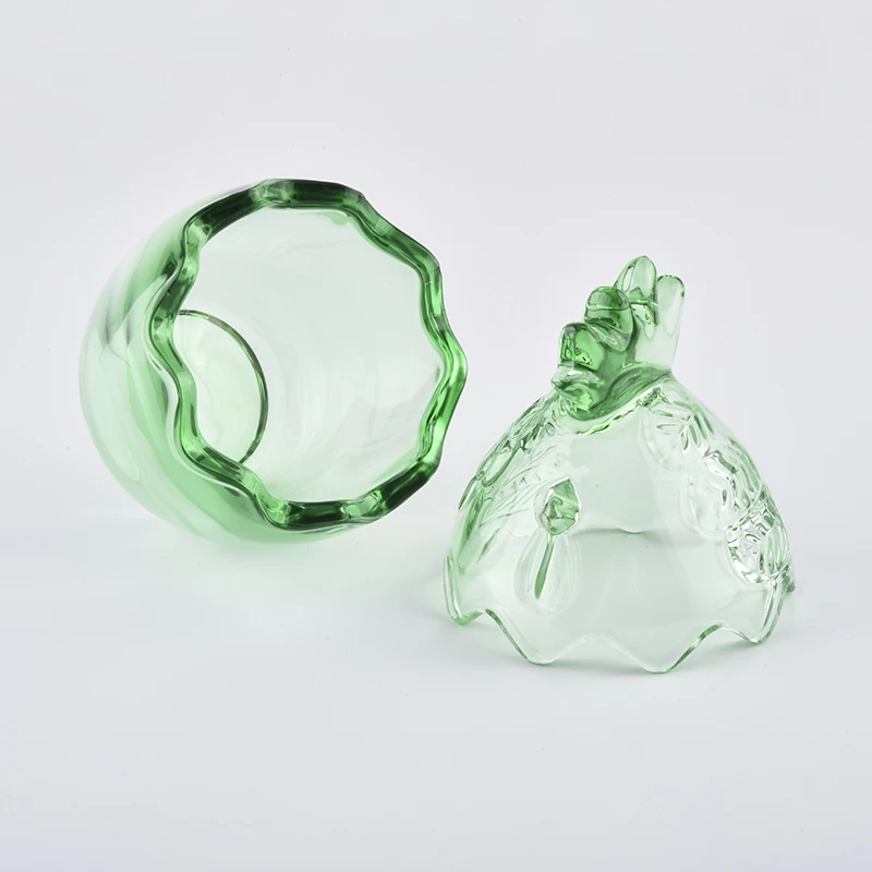 Lovely semi-transparent color glass candle holder from Sunny Glassware