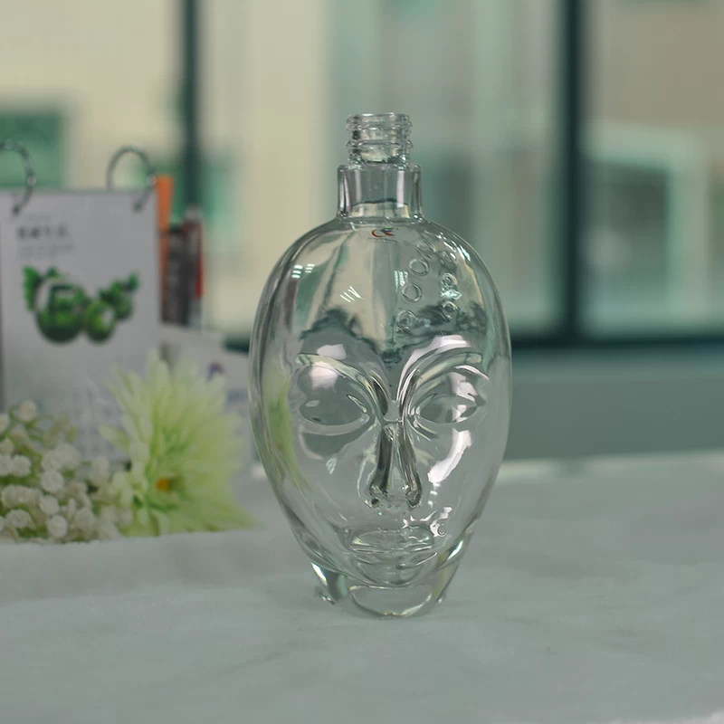 face shape glass wine bottle
