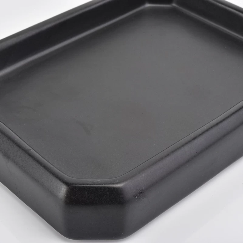 Black ceramic bathroom accessory soap dish 